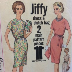 4838 60s EZ  JIFFY SS DRESS, CLUTCH BAG PATTERN 16 36''B